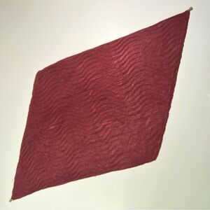Textured Burgundy Parallelogram Shaped Scarf Leaf Detail Polyester